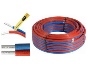 Tube multicouche thermo soudé 16 x 2 mm rouge-bleu COMISA 87.80.330