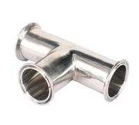 Tube O/D 32mm Tri Clamp 1.5" Ferrule O/D 50.5mm Tee 304 Stainless Steel Connector Pipe Fitting