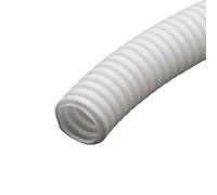 Tube ondulé flexible de conduit, Tuyau de filetage ondulé isolé PP 5 mètres, manchon protection fil tuyau en plastique, flexibilité 7.5mm à 34(White,AD 21.2 x ID 17mm)