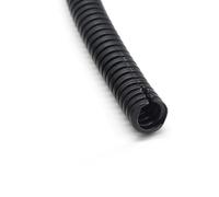 Tube ondulé flexible de conduit, Tuyau ondulé isolé en PP noir ouvert, tuyau plastique, filetage de fil, manchon protection, flexibilité 7.5mm à 34(AD 15.8 x ID 12mm 5 meter)