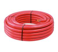 Tube PER gainé isolé rouge 25mm x 25m Fixoconnect