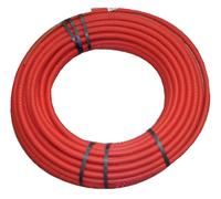 Tube en plastique PE-X enfichable Fixoconnect, 16mm x 50m, rouge