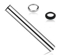 Tube Plongeur Universel pour Siphon, Évacuation Rallongée de 30 cm, Siphon Tubulaire Chromé avec 1 Bouchon à Vis et 1 Joint D'étanchéité en Caoutchouc, Adapté aux Siphons Tubulaires