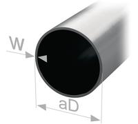 Tube pour armoire ronde STA argenté D.ext. 20mm paroi 0,8mm 2500mm PG