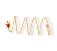 Tube pour chat, tunnel pliable pour animaux de compagnie de type S - Nid de tunnel pour chat avec balles et chat écrasé Teaser interactif en plumes pour chat pour souris Delr