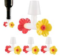 Tube pour Oiseaux-Mouches, 4 Tubes Nectar avec Bouchons Fleuris, Pièces de Remplacement de Bec avec Embout Anti-Gouttes pour Jardins