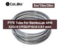 Tube PTFE de 5/10/20m pour filament Bambu Lab A1/A1 mini 1,75 mm avec coupe-filament pour extrudeuse, tube IDx2,5 mm ODx4m pour X2D/X1/X1C/P2S/P1S PTFE Tube