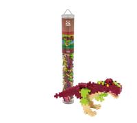 PLUS PLUS - Tube T-rex 100 PCS - PP4200 Jeu de Construction Bordeaux/Vert/Beige