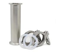 Tube Tubulaire Sanitaire En Acier Inoxydable 304, Diamètre Extérieur 19-51mm, Longueur 4"-18", Épaisseur De Paroi 1,5mm, Avec 2 Joints Et 2 Colliers De Serrage.(19 X Ferrule50.5mm,6 inch)