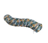 Tube Tunnel Pliable pour Chat, Tube de Jeu Portable pour Animaux de Compagnie de 25 x 125 cm avec imprimé de Feuilles pour Une Utilisation intérieure ou extérieure, Polyester