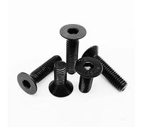 TUBEAU 10/100 pièces GB70.3 M2 M2.5 M3 M4 Noir 304 A2-70 Acier Inoxydable hexagone à Six pans Creux Plat tête fraisée vis Boulon (Size : 100pcs M2.5x8mm)