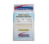 Tubertini Série 20 Courbé Hameçon 9 0.14 mm 200 cm Hameçons Montés Fluorocarbone Pêche Mer Coup Truite Carnassier Anglaise Rivière