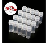Tubes À Essai En Plastique De 5ml, 20 Pièces, Flacons D'échantillon, Conteneur De Poudre Artisanale, Bouteilles À Bouchon À Vis Pour Fournitures De Bureau Et D'école De Chimie
