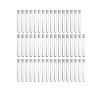 Tubes à essai en plastique transparent, ensemble de 50 pièces, | Applications de stockage de liquides et de laboratoire avec bouchons inclus pour la recherche scientifique et les