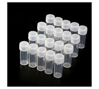 Tubes à Essai Plastique 20pcs 5ml Tubes de test en plastique Viales échantillon Récipient conteneur Powder Craft Capuchon Capuchon de bouchon for Office School Chemistry Fournitures Tube à Essai Plast