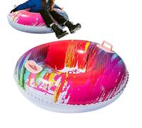 Tubes à neige pour luge ronde, 87 cm, tube à neige gonflable robuste avec poignée, PVC, design anti-basculement, épais, pour enfants et adultes, forte capacité de charge