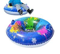 Tubes à neige pour luge ronde, 87 cm, tube à neige gonflable robuste avec poignée, PVC, design anti-basculement, épais, pour enfants et adultes, forte capacité de charge