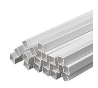 Tubes creux carrés en ABS, Tubes carrés ABS blanc longueur 500 mm plusieurs tailles paquet de 20(Side length 8mm)