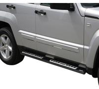 Tubes de bas de caisse en acier inoxydable pour Jeep Cheeroke 2008-2013 Noir