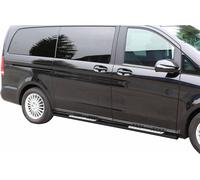 Tubes de bas de caisse en acier Marchepied pour Mercedes Vito W447 2014-2025 Noir