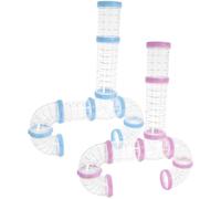 Tubes de Cage à Hamster, Kit de Raccordement Plastique 2 Ensembles | Montage Sûr et Simple, Design Transparent, pour Ports de Cage et Jeux D’exercice des Petits Animaux