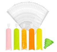 Tubes de congélation - Sacs de glace de palettes, kit de fabrication de bonbons de glace bricolage | 100 sacs de moule à glace avec entonnoir en silicone pour glace, sandwichs