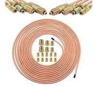Tubes de ligne de frein avec ensemble de connecteurs de raccords - Tube de frein en plaqué en cuivre flexible | Ligne de freins hydrauliques anti-rouille pour réparation automobile | Système d