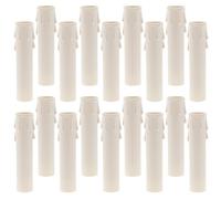 Tubes de Manchon Anti-goutte Plastique, pour Bougies 20 Pièces | Aspect Cire Réaliste, Finition Chic et Simple, pour Lustres, Restaurants, Salons, Installateurs Éclairage