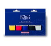 Lefranc & Bourgeois - Coffret peinture acrylique Fine Les Essentielles - Couleurs primaires - 5x80 ml