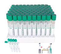 Tubes De Prélèvement Sanguin En Verre Avec Bouchon Vert - 100 Tubes De Prélèvement Sanguin à L'héparine Sodique 3ml/5ml/10ml, Tubes à Essai Polyvalents Pour Expériences,5ML