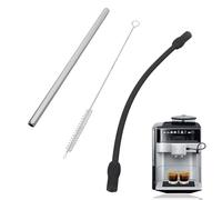 Tubes de rechange pour machine à café, tuyau à lait en silicone en acier inoxydable avec brosse de nettoyage, accessoires pour mousseur de machine à café pour la cuisine à domicile