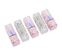 Tubes de Récipient à Baume à Lèvres avec Capuchon - Ensemble de 5 Récipients Tube Lèvres Cosmétiques Vides pour Voyager - Rouge Portable pour les Baumes Personnalisés et Brillance