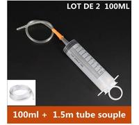 Tubes de seringues Lot de 2 de 100 ml + 1.5m de longueur en PVC tube souple seringue Réutilisable de mesure en plastique pour