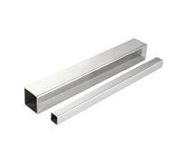 Tubes en acier inoxydable 304, Tubes en acier inoxydable 304, tubes carrés, cadre de métalliques, 2 pièces, longueur des côtés 10 mm à 25/500, * 1(25mm*25mm*1.5mm)