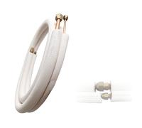 Tubes Isolants Isolant Tuyau Climatiseur, Raccords de Climatisation, Double Paire de Serpentins, Tubes Fendus, Rallonges de Tubes en Cuivre pour Climatisation, Sans Soudure(6mmx12mmx150cm)