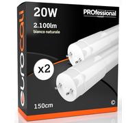 Tubes LED 150 cm G13 T8 15-22 W de standard à super efficacité - Forme : tube - Lumière blanc chaud naturel froid - Faisceau lumineux 160° - Remplacement néon Naturale 4000k - Pacco Da 2