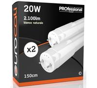 Tubes LED 150cm G13 T8 15-22 W de standard à super efficacité - Forme tube - Lumière blanc chaud naturel froid - Faisceau lumineux 160° - Remplacement néon Naturale 4000k Pro Alta Effic - paquet de 2