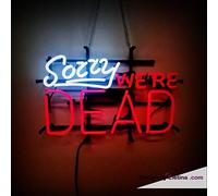 Tubes LED néon « Sorry We're Dead » - Lumière blanche et rouge - Décoration murale - Lampe néon faite à la main pour PVC - 35,6 x 43,2 cm