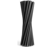 Tubes noirs réutilisables - 200 pailles biologiques 7,5x190 mm, idéales pour les boissons et les smoothies - Protégez l'environnement et appréciez le goût