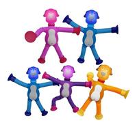 Tubes Pop Touch Chien - 5 Packs Animal Aspiration Toys | Animaux de Tube Pop télescopique pour 3-5 | Toys d'aspiration Fidget sensoriels pour soulagement du Stress, Jeu éducatif, Bain créatif