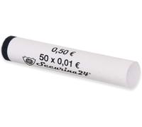 Tubes pour pièces de monnaie 1 centime à 2 euros, ou 119 pièces mélangées - Securina24® (121 x 1 centimes)
