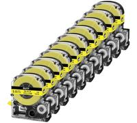 Tubes thermorétractables de diamètre Φ3.5mm, 10 pièces, compatibles avec les fournitures d'imprimante SU3Y, noir sur jaune, fonctionne Compatible avec les fabricants d'étiquettes L-300 LW-400 LW-500