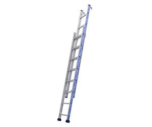 TUBESCA- Ã‰chelle à coulisse à main - 2 plans - 2 x 8 marches - Platinium