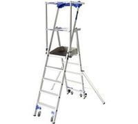 Tubesca-Comabi Plate-forme de travail ultra-mobile Veloce à 4 marches garde-corps rigide avec sangle anti-chute G
