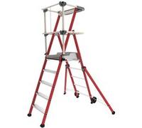 Echelle Tubesca -Comabi Plate-forme isolante unique Sherpa fibre à 5 marches garde-corps rigide