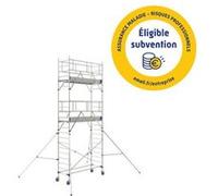 Tubesca - Echafaudage roulant en Alu 2 planchers Haut. accès 6,9 m - TOTEM 2 LINE 250 TUBE G