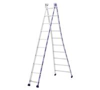 Échelle transformable aluminium - 2 plans - 2 x 9 marches - Platinium TUBESCA