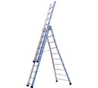 Tubesca - Echelle transformable 3 plans 3x10 échelons Ht d'accès maxi 7,76m - Platinium TU G