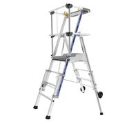 Tubesca - Plate-forme de travail sherpascopic - Nb de marches.3/4 - Haut. plateforme m.0,78/1,02 - Haut. travail m.2,78/3,02 - Poids kg.23,1 -