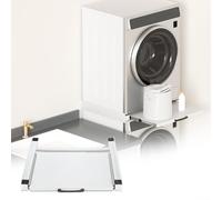 Tubiaz 1 ensemble de cadres intermédiaires pour machine à laver, sèche-linge avec étagère, 60 x 60 cm, cadre de connexion pour machine à laver et sèche-linge